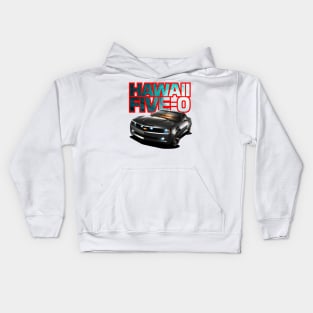 Hawaii Five-O Black Camaro (Red Outline) Kids Hoodie